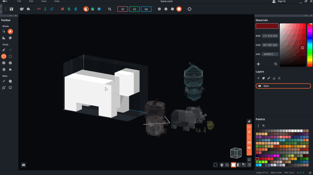 How to make cow by voxedit3